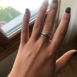 David yurman 18k gold and silver crossover ring